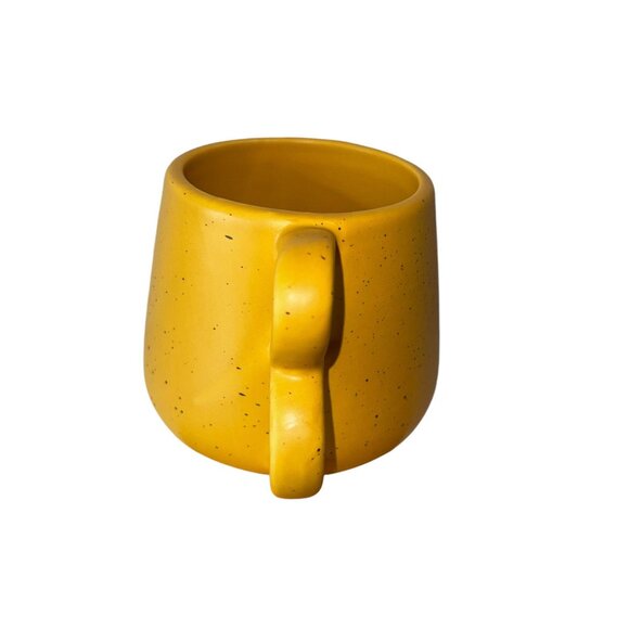 Ashland Summer Fair Yellow Speckled Ceramic Mug With Double Loop Handle - Picture 4 of 6